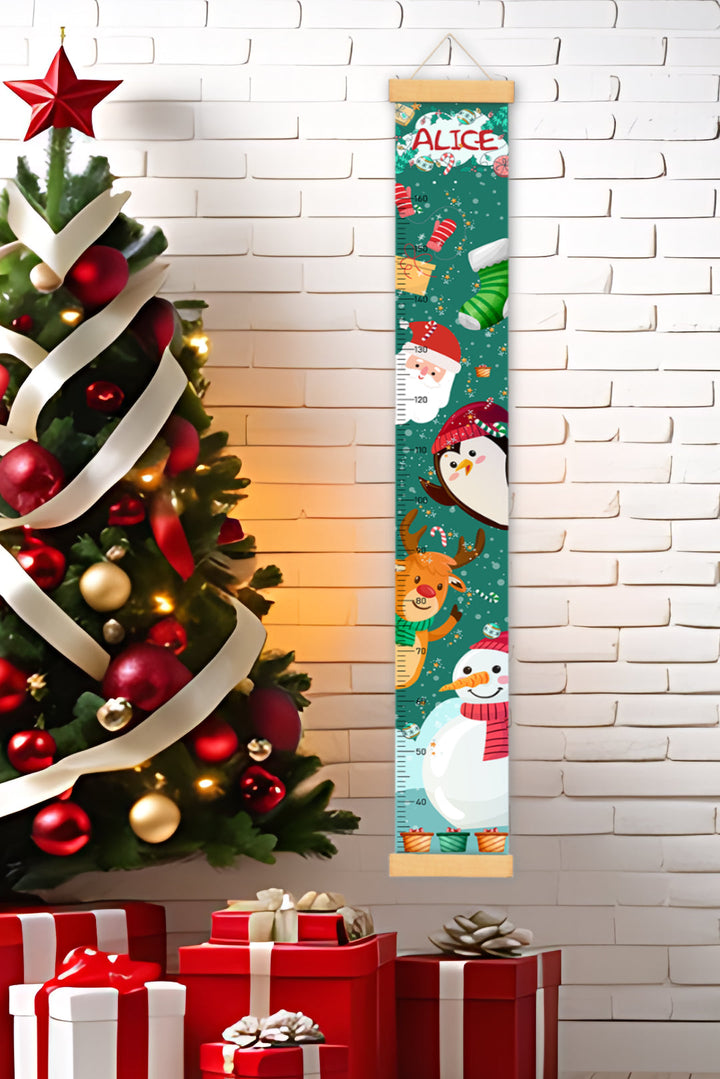 Règle de hauteur en toile suspendue Père Noël personnalisée