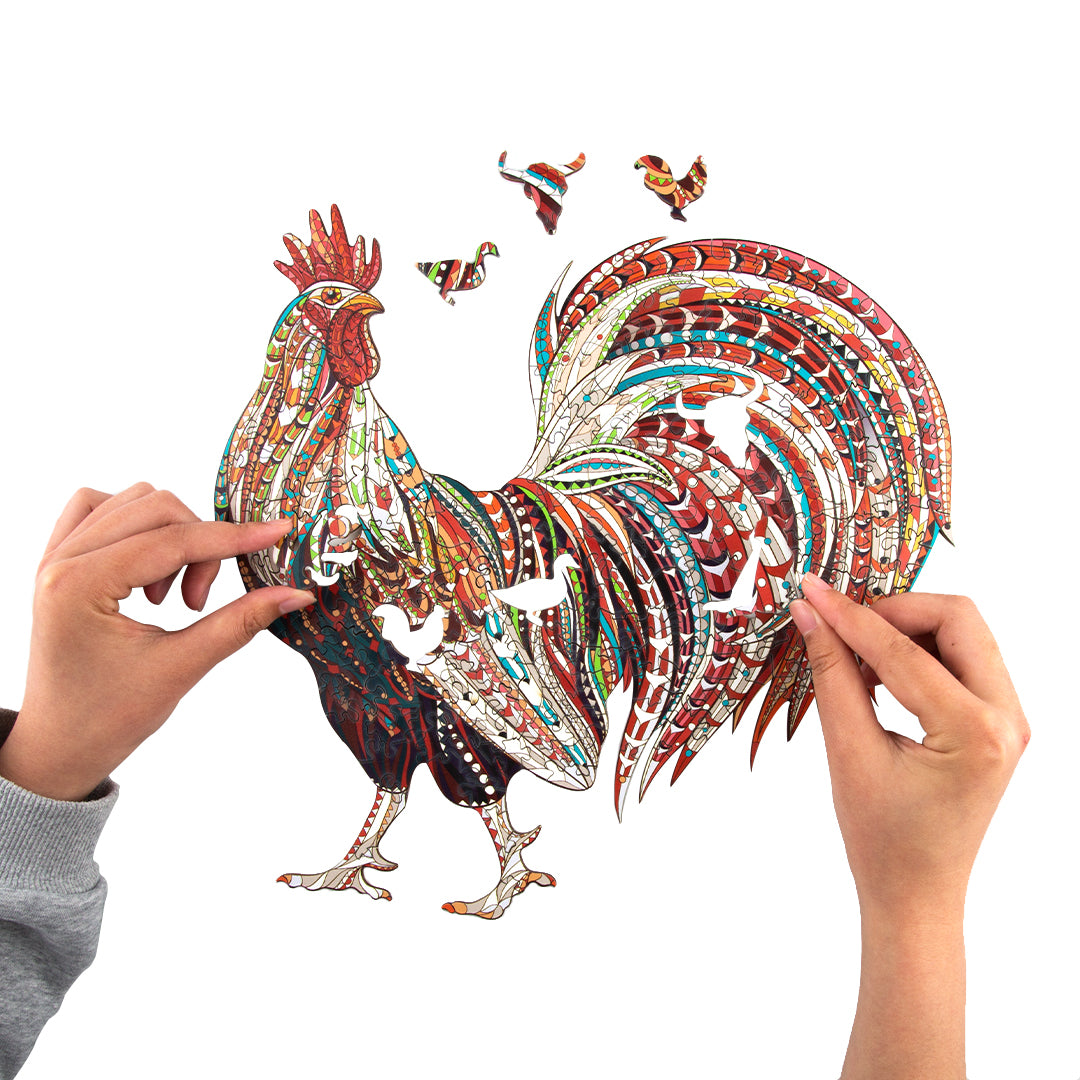 Strong Rooster Wooden Jigsaw Puzzle