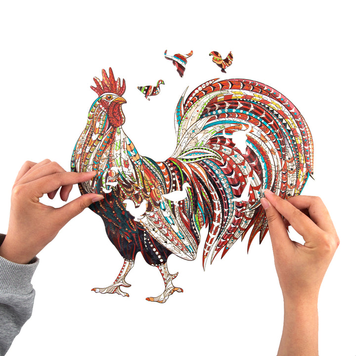 Strong Rooster Wooden Jigsaw Puzzle