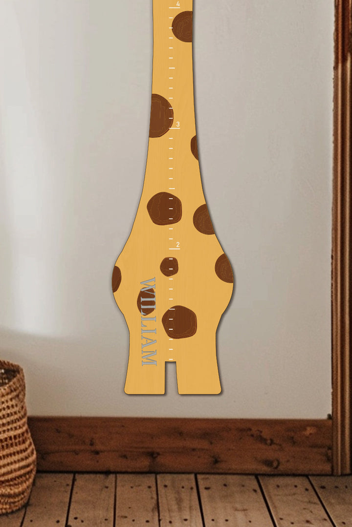 Règle de croissance girafe en bois personnalisée