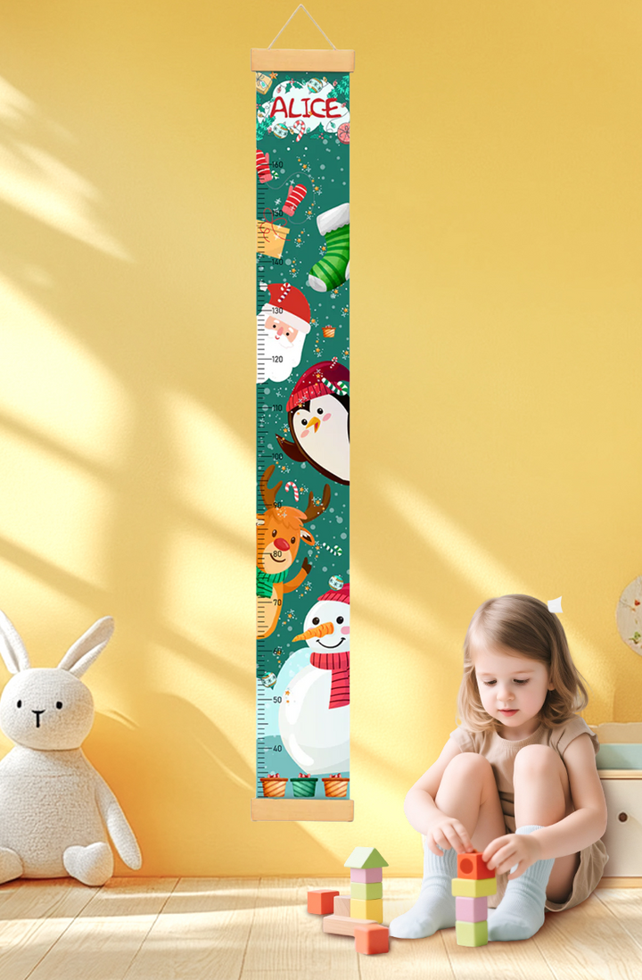 Règle de hauteur en toile suspendue Père Noël personnalisée