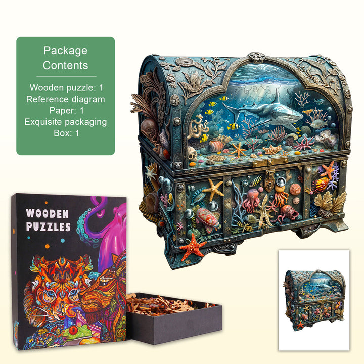Puzzle en bois 3D Coffre au Trésor Océan-2