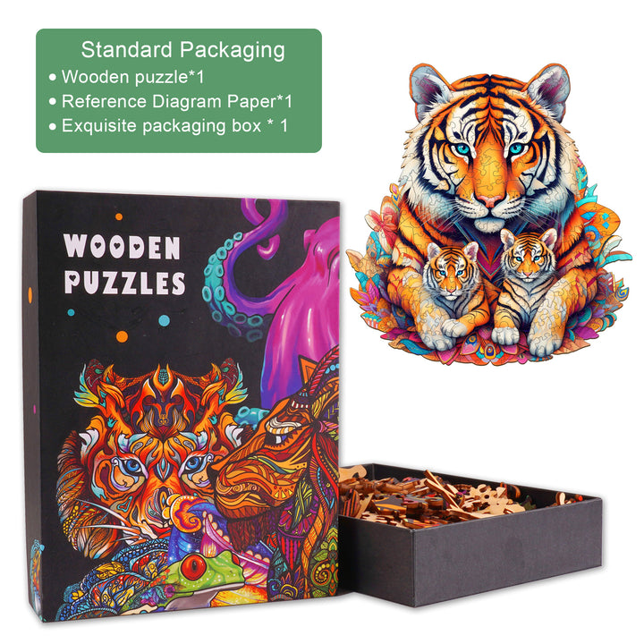 Tiger Family Wooden Jigsaw Puzzle
