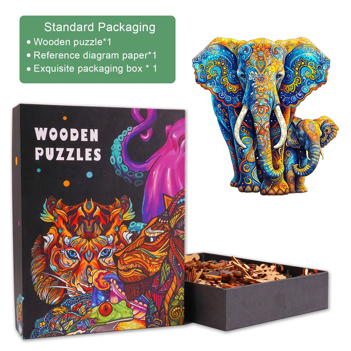 Elephant Family-2 Wooden Jigsaw Puzzle