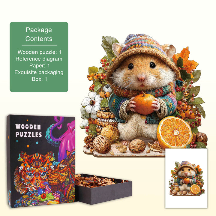 Cute Hamster Wooden Jigsaw Puzzle