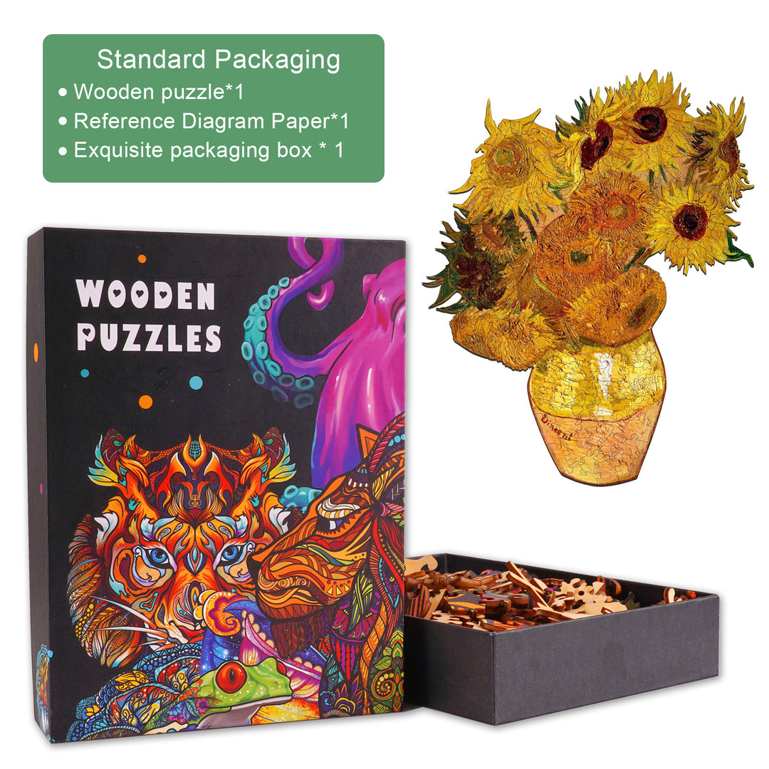 Vincent's Sunflowers Wooden Jigsaw Puzzle