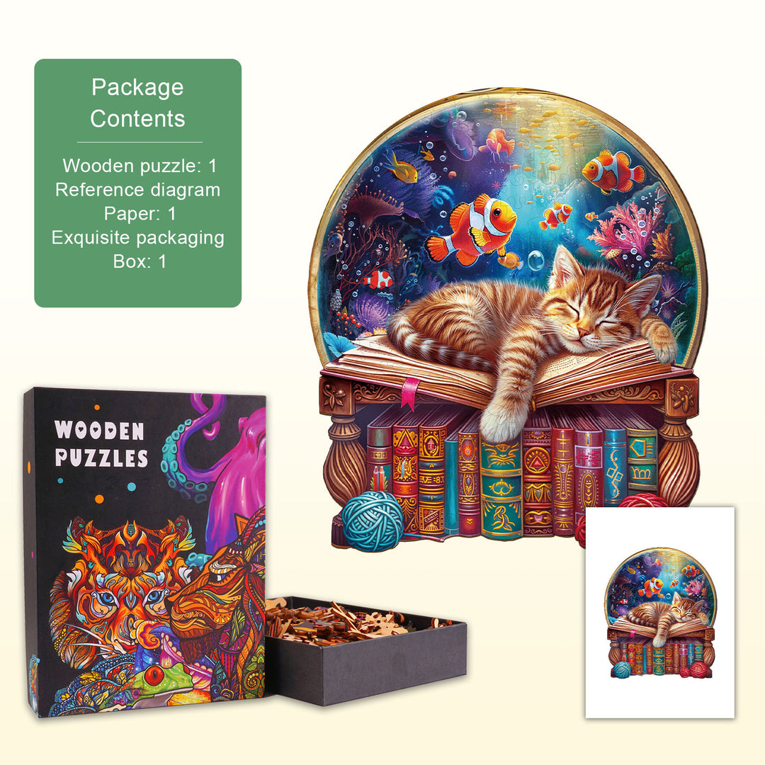 kitten dream Wooden Jigsaw Puzzle