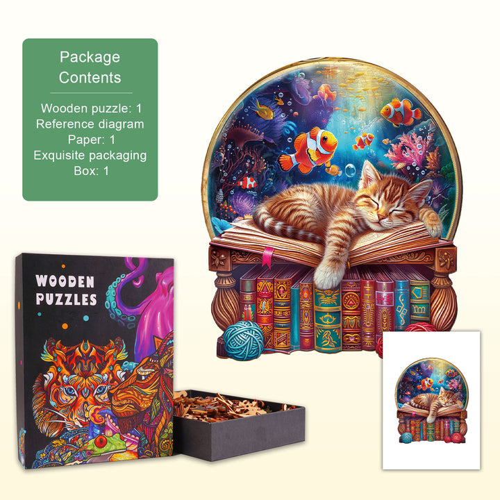 kitten dream Wooden Jigsaw Puzzle