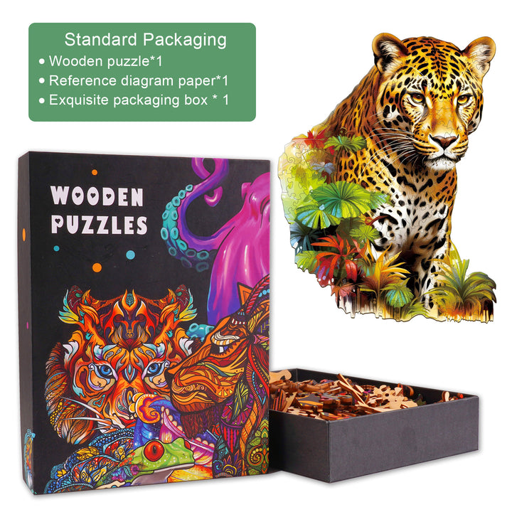 Jungle Cheetah Wooden Jigsaw Puzzle