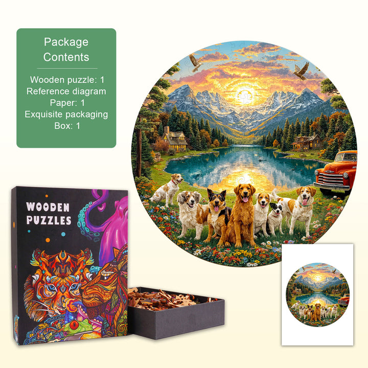 Puppy Scenic World Wooden Jigsaw Puzzle