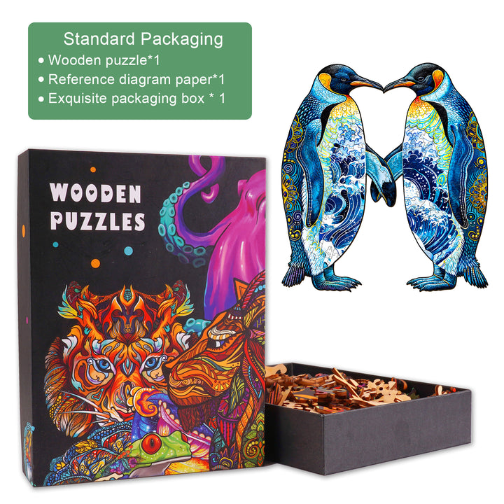 Couple Penguins Wooden Jigsaw Puzzle
