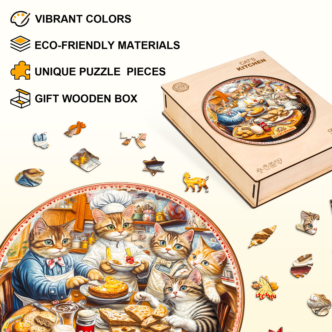 Cat's Kitchen Wooden Jigsaw Puzzle