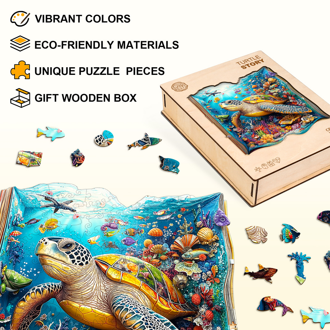 Turtle Story Holz-Puzzle