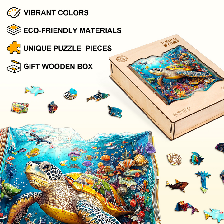 Turtle Story Holz-Puzzle