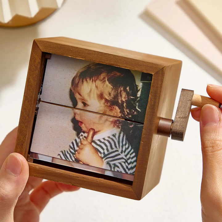 Album boîte à manivelle mécanique personnalisé avec photos