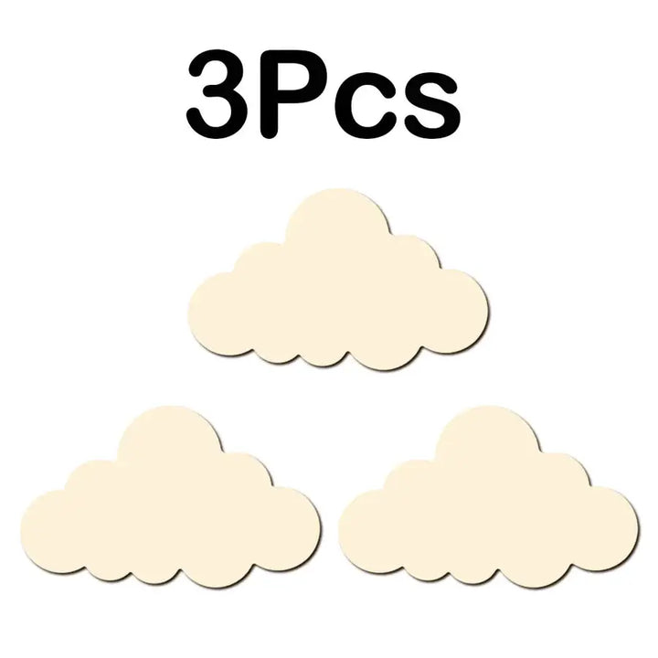 Set of 3 decorative cream-colored clouds for home decor or craft projects.