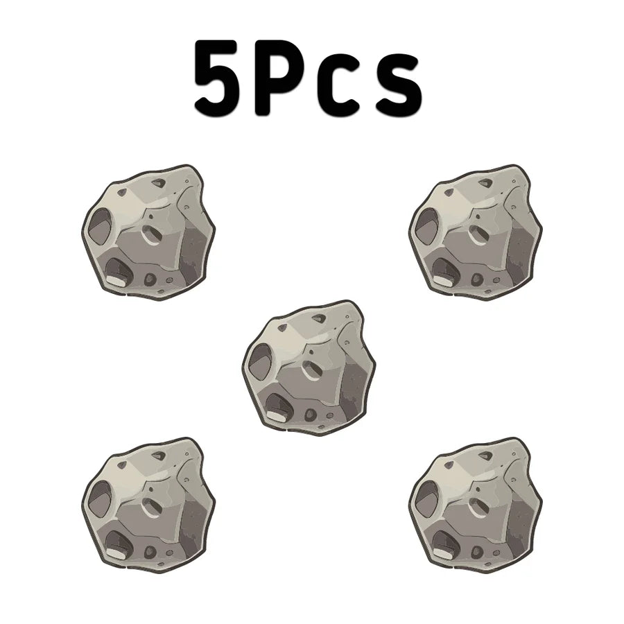 Set of 5 cartoon-style asteroid images, ideal for space-themed projects or educational material.