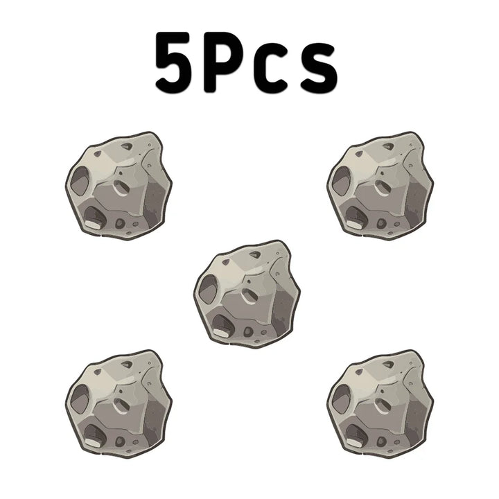 Set of 5 cartoon-style asteroid images, ideal for space-themed projects or educational material.