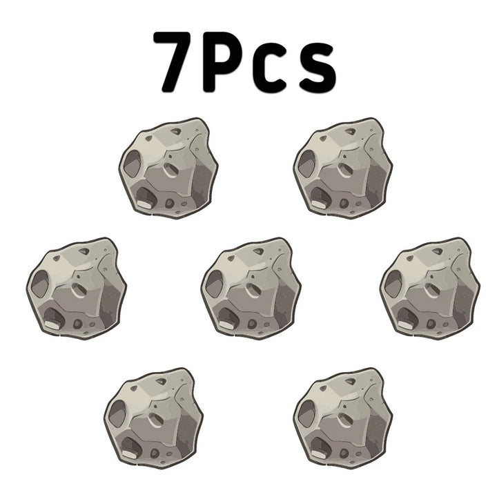 Set of 7 pieces of detailed asteroid designs for creative projects and decorations.