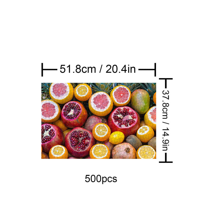 Fruit-2 500 piece puzzle featuring vibrant colorful fruits, designed for focused jigsaw puzzle fun and mental challenge.
