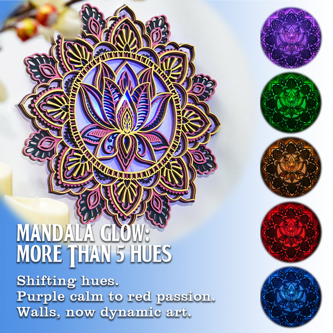 Wooden Mandala Atmosphere Light-Mystic Glow