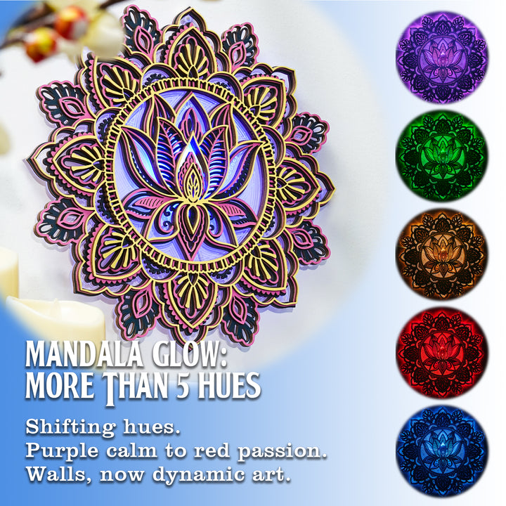 Wooden Mandala Atmosphere Light-Mystic Glow