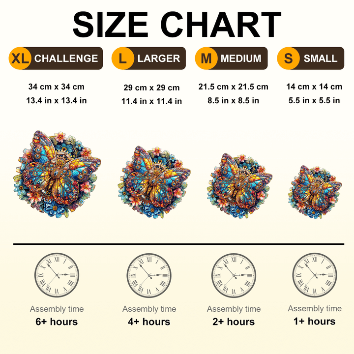 Gear Butterfly Wooden Jigsaw Puzzle