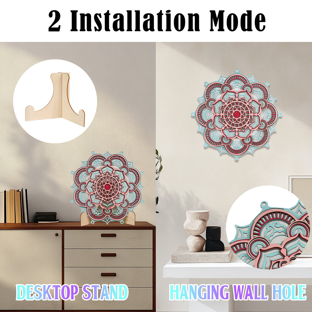 Wooden Mandala Atmosphere Light-Luminous Bloom