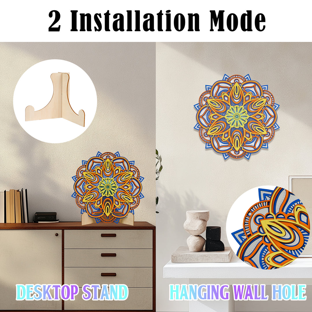 Wooden Mandala Atmosphere Light-Vibrant Spiral
