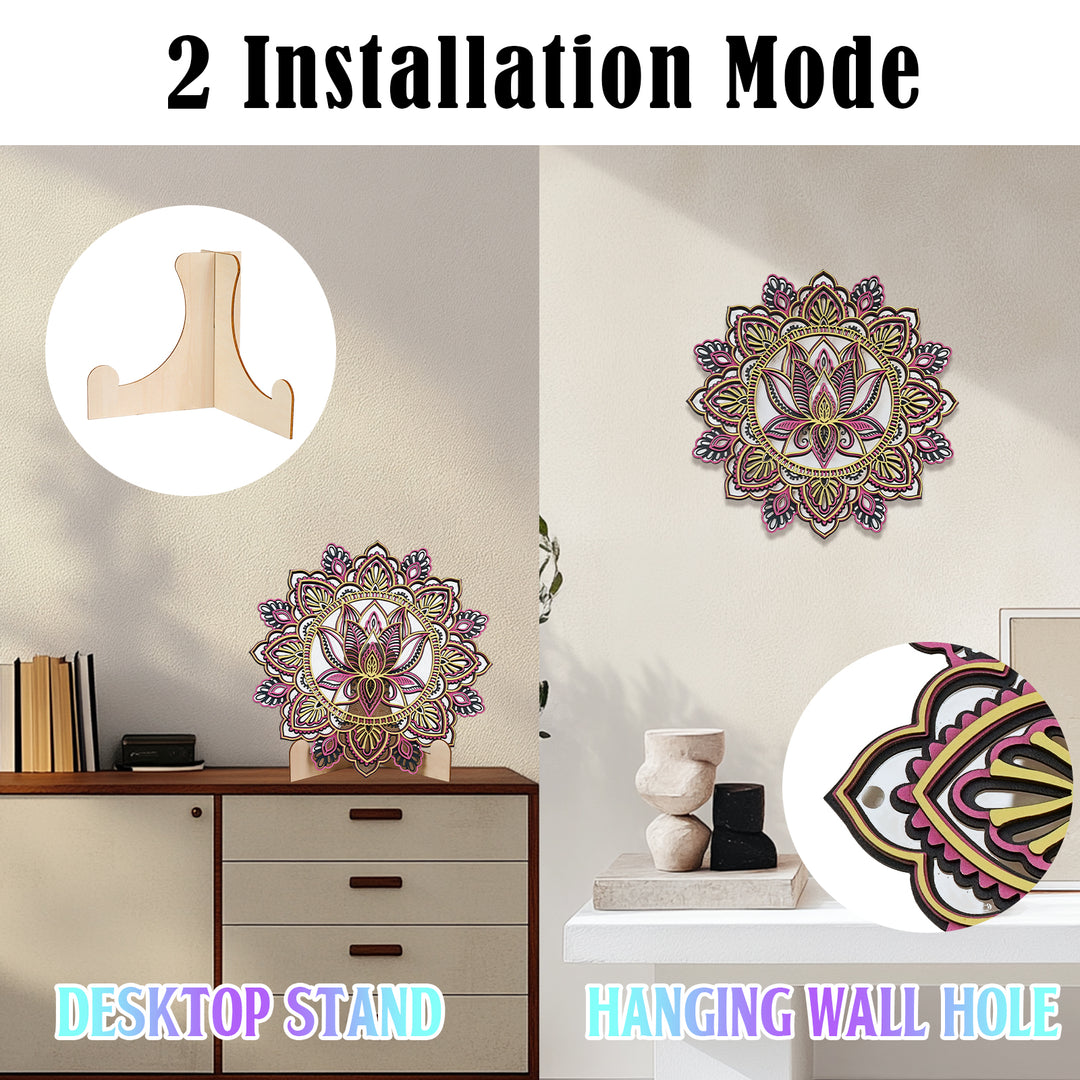 Wooden Mandala Atmosphere Light-Mystic Glow