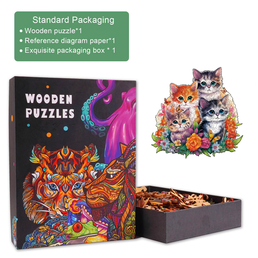 Puzzle en bois de chaton mignon