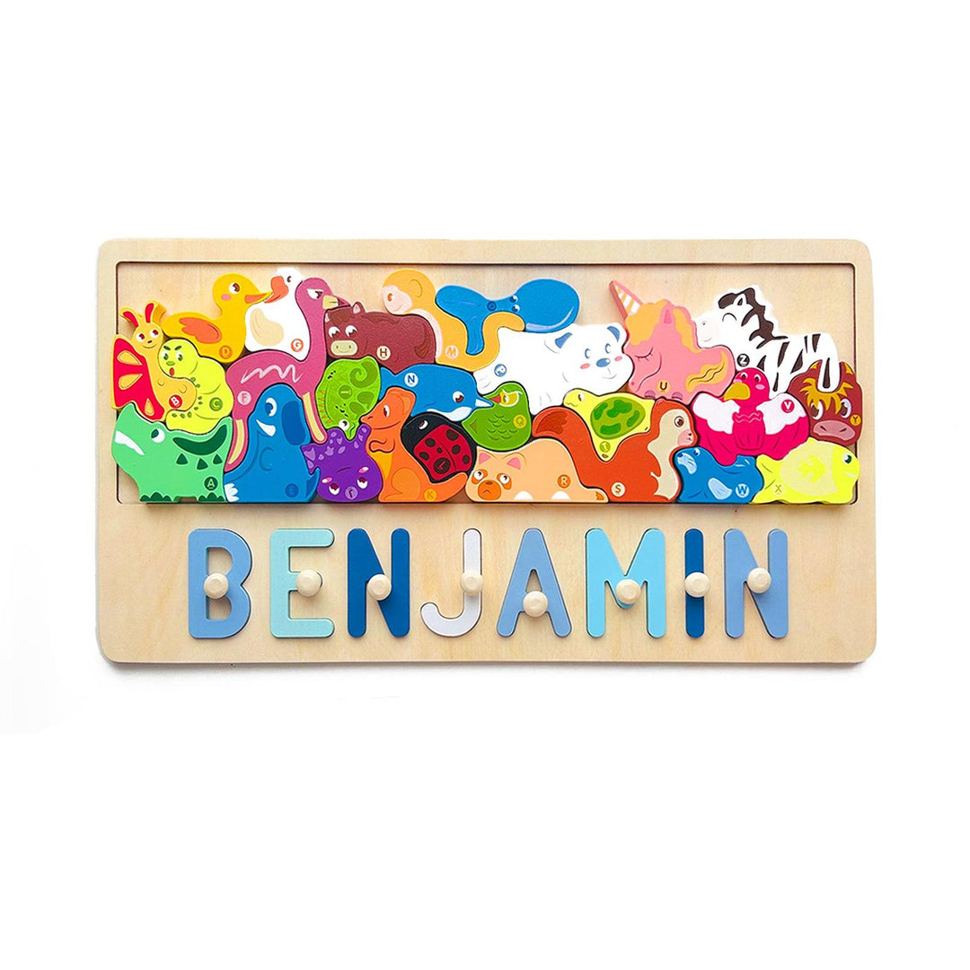 Personalized Baby Name Puzzle With Different Animals