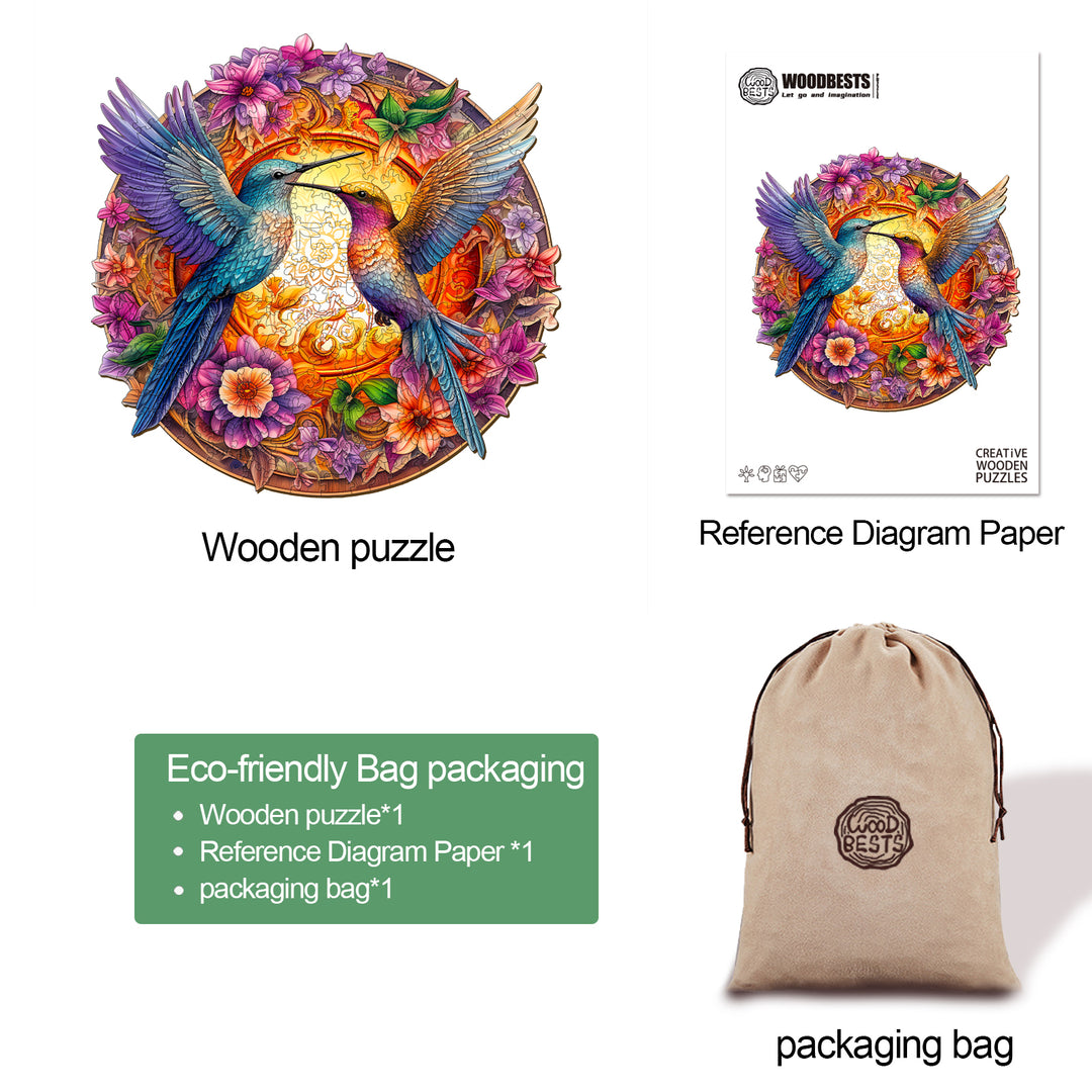 Hummingbirds Wooden Jigsaw Puzzle