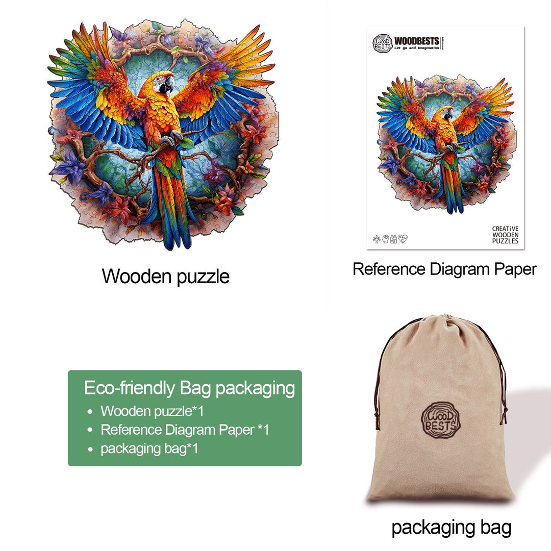 Lively Parrot Wooden Jigsaw Puzzle