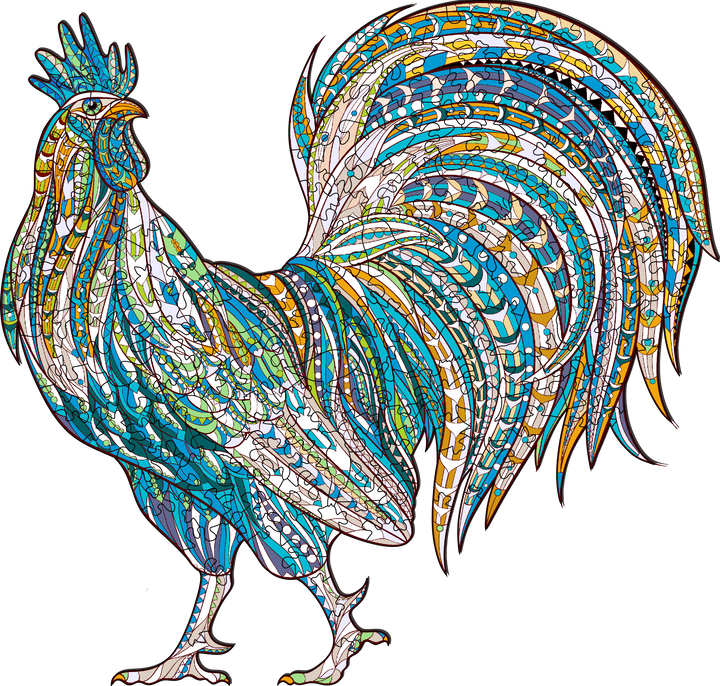 Strong Rooster Wooden Jigsaw Puzzle