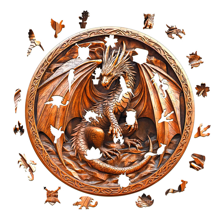 3D sculpture dragon Wooden Jigsaw Puzzle