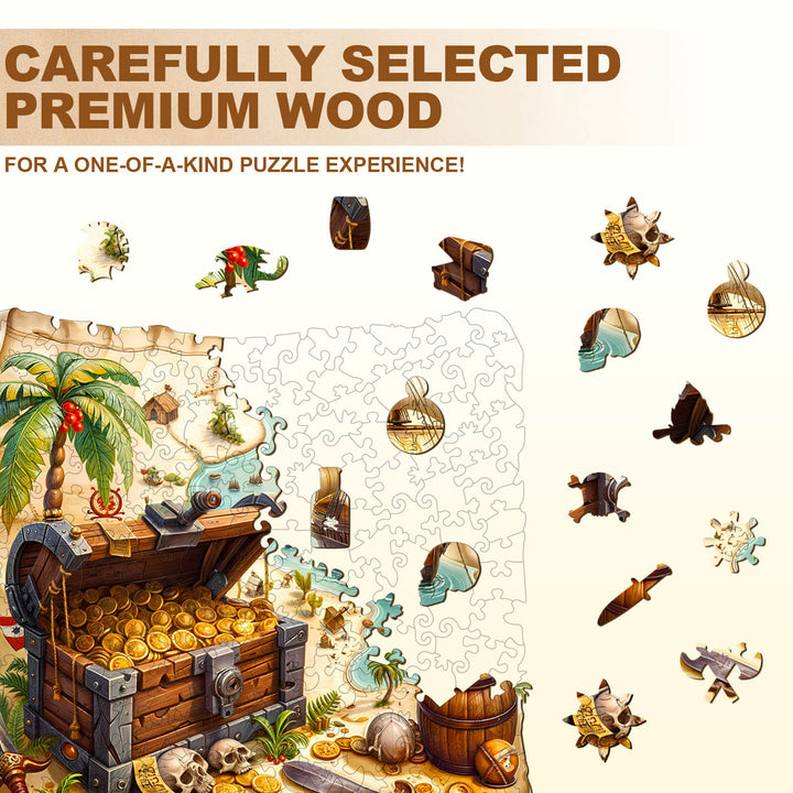 Treasure voyage wooden jigsaw puzzle Featuring premium wood pieces for a unique puzzle experience.