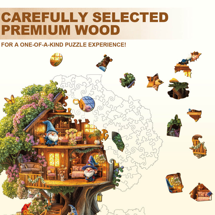 Elf Baumhaus Holzpuzzle