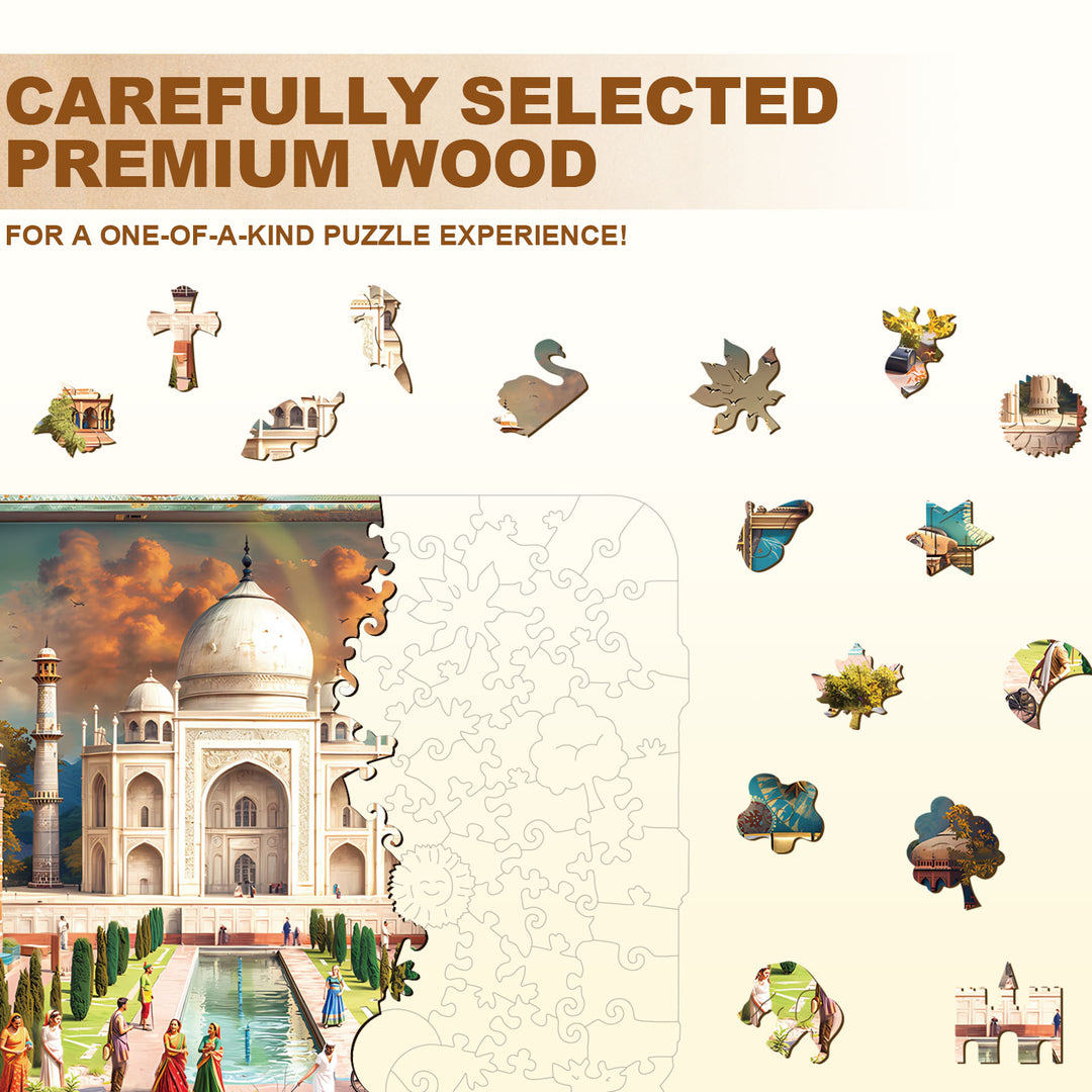 Taj Mahal Tour Wooden Jigsaw Puzzle