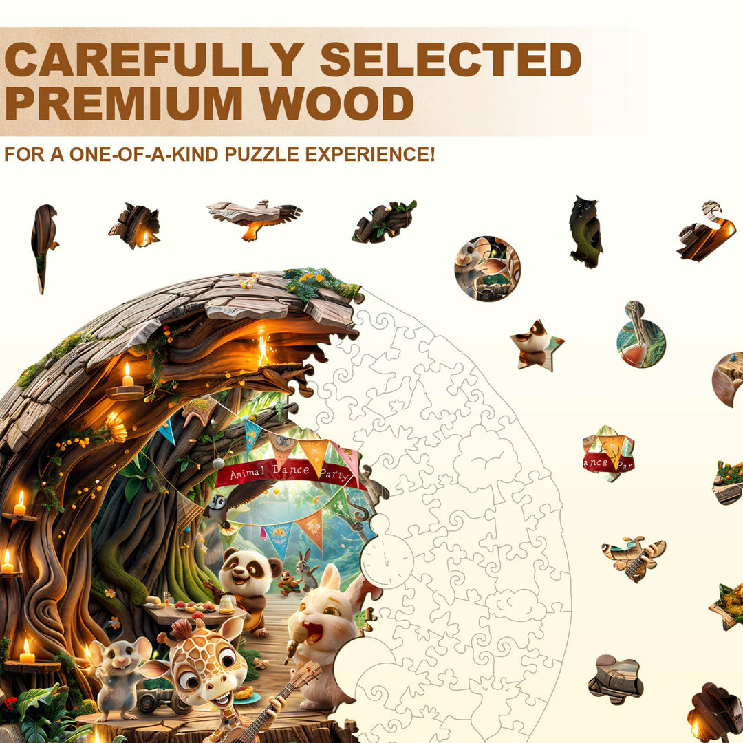 Animal party-2 Wooden Jigsaw Puzzle