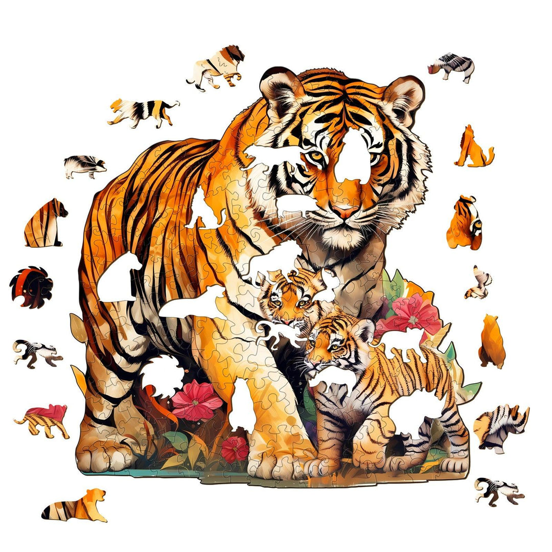Tiger Family-2 Wooden Jigsaw Puzzle