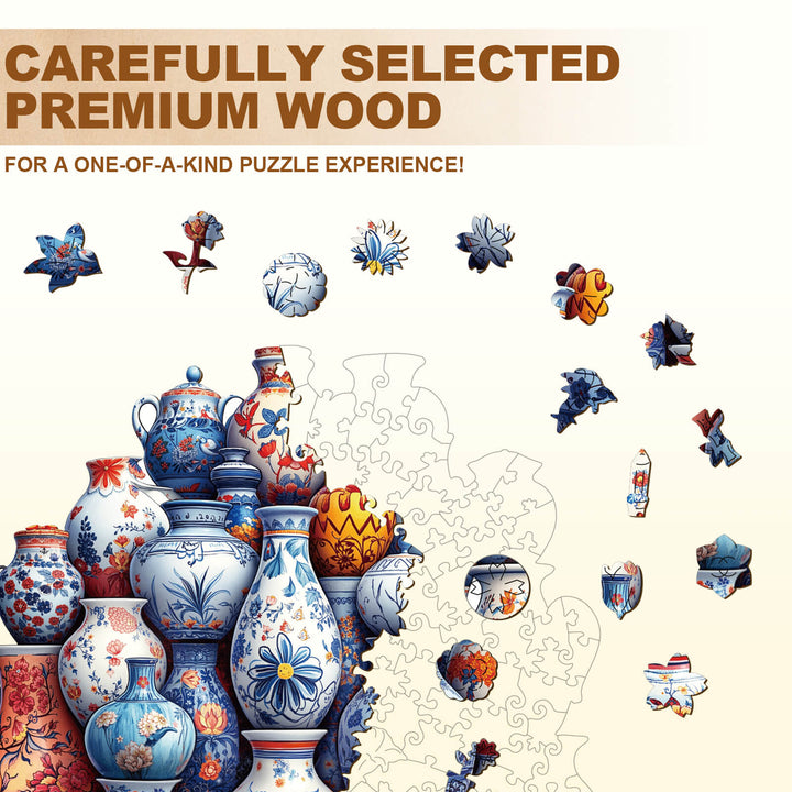 Blue and white porcelain Wooden Jigsaw Puzzle