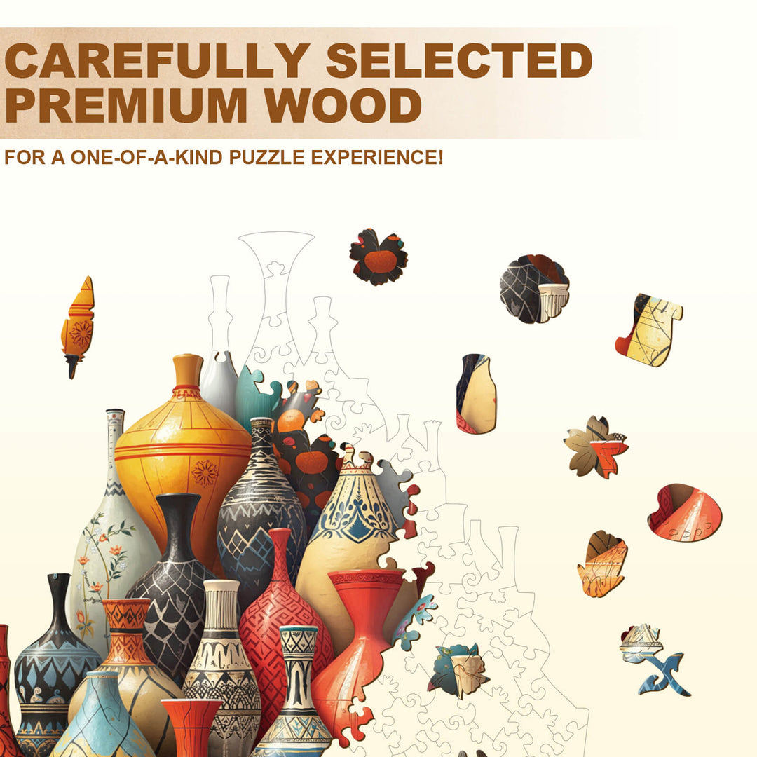 Moroccan ceramics Wooden Jigsaw Puzzle