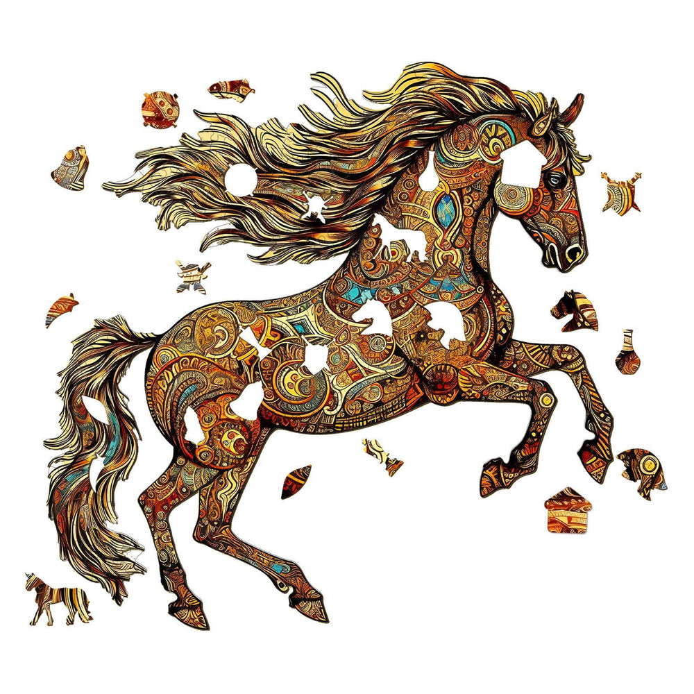 Galloping Horse Wooden Jigsaw Puzzle