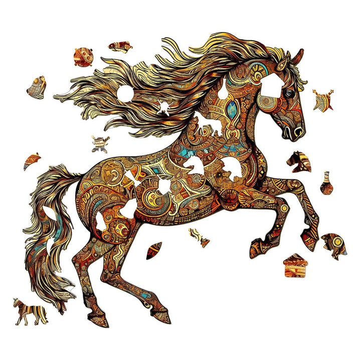 Galloping Horse Wooden Jigsaw Puzzle