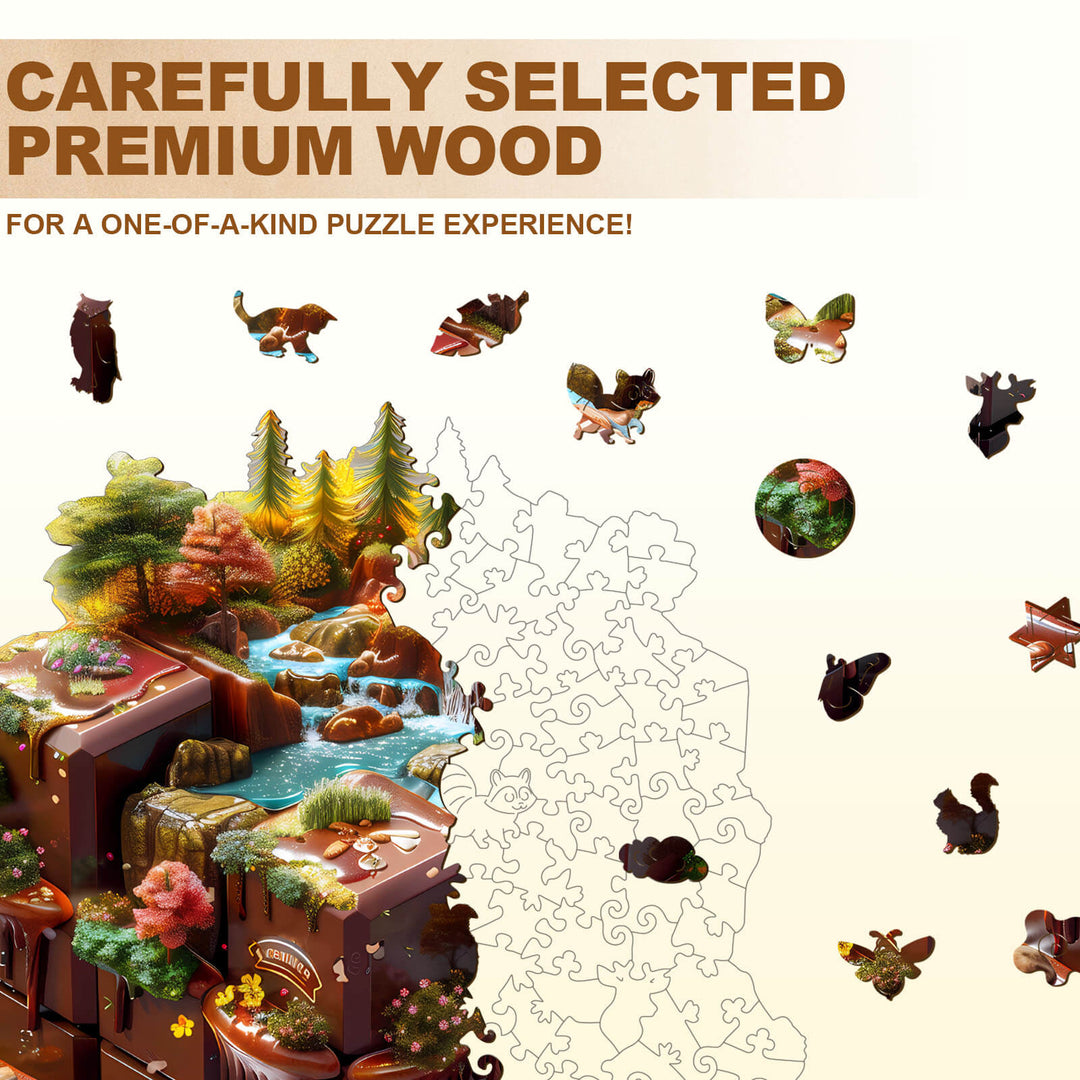 Chocolate Landscape Wooden Jigsaw Puzzle