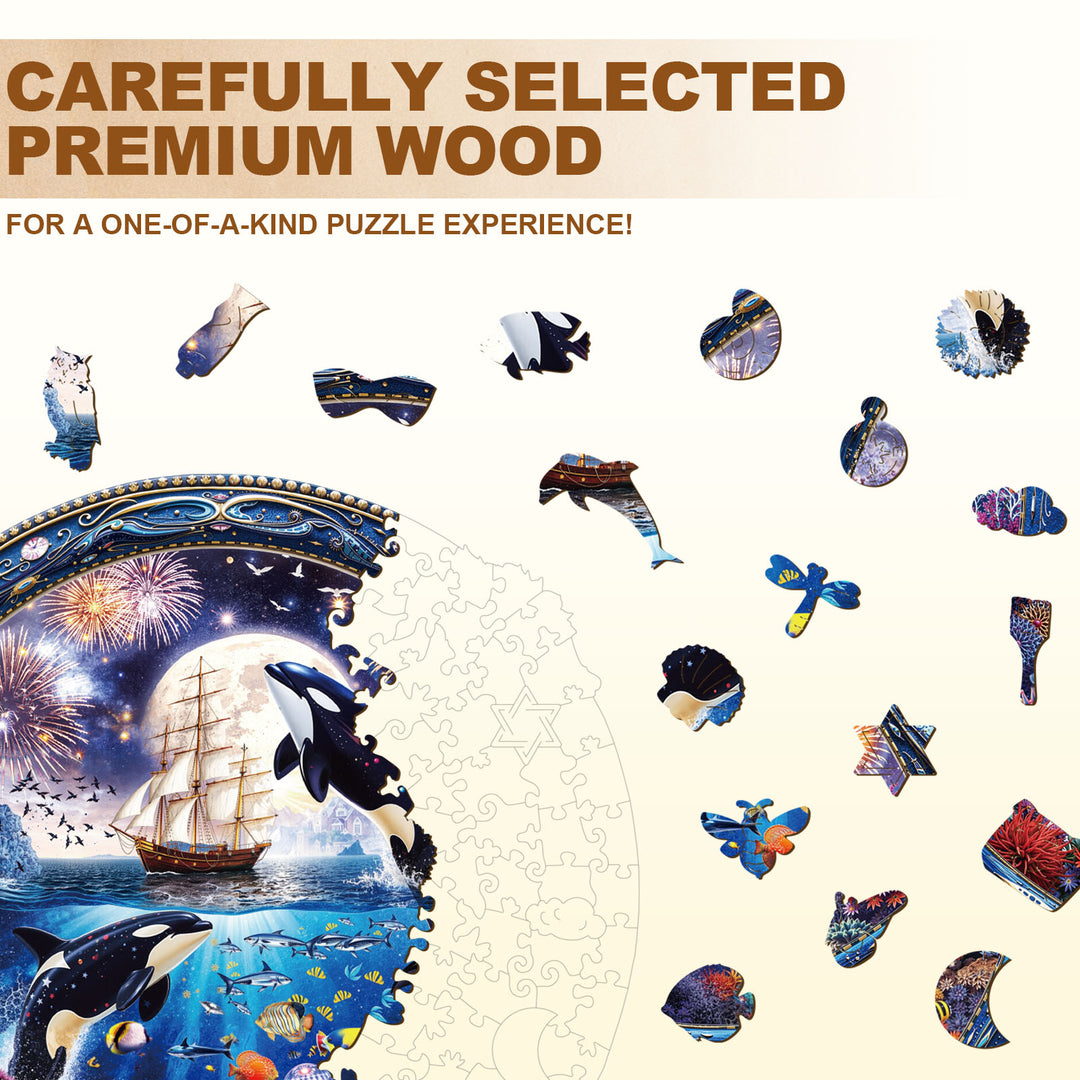 Glittering Ocean Wooden Jigsaw Puzzle