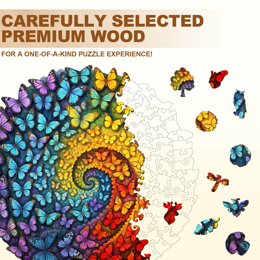 Swirl Butterfly Wooden Jigsaw Puzzle