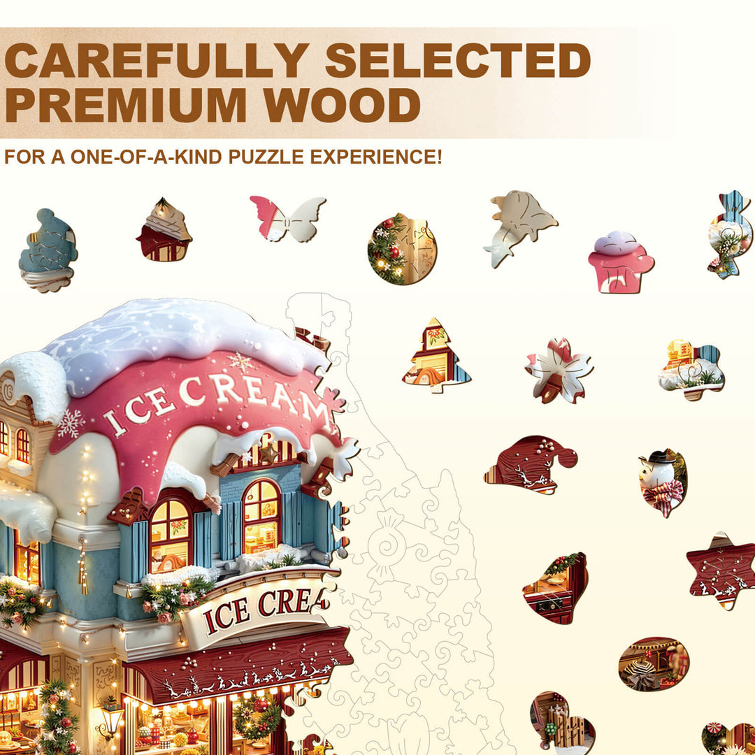 Christmas ice cream Wooden Jigsaw Puzzle