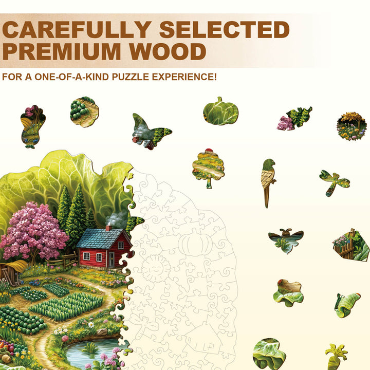 Lettuce Spring Farm Wooden Jigsaw Puzzle